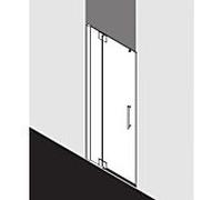 Kermi Pasa XP porte battante 2000 -swing avec panneau fixe PX1TL090201PK 90x200cm, argent mat brillant, verre de sécurité trempé clair, gauche
