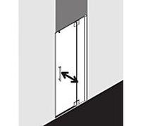Kermi Pasa XP porte battante 2000 battant avec panneau fixe PX1TR120201PK 120x200cm, argent mat brillant, verre de sécurité trempé clair, droite