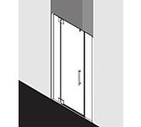 Porte battante Kermi Pasa XP 1GL 11020, Coloris: Argent Mat brillant brillant Verre vÃ©ritable transparent Nettoyant nettoyant - PX1GL110201PK