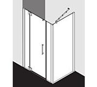 Kermi Pasa XP Porte battante, avec élément fixe, avec élément annexe, pour niche, pour paroi latérale, PX1GL123201PK, PX1GL