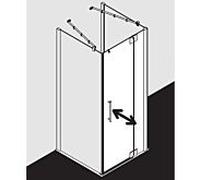Kermi Pasa XP porte battante 2000 -fl.Champ fixe pour paroi latérale PX1WR10320VYK 103x200cm, argent brillant, ESG SR OpacoClean, droite, sur la zone de douche
