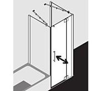 Kermi Pasa XP porte battante 2000 -fl.Champ fixe pour paroi latérale PX1WR11020VPK 110x200cm, argent brillant, verre de sécurité trempé clair, à droite, sur receveur de douche