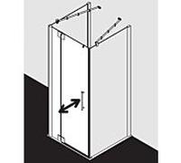 Kermi Pasa XP porte battante 2000 -fl.Fixed field for side wall PX1WL10320VYK 103x200cm, silver gloss, ESG SR OpacoClean, left, on shower area