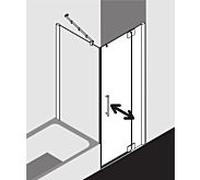 Kermi Pasa XP porte battante 2000 -fl.Fixed field for side wall PX1WR08320VYK 83x200cm, silver gloss, ESG SR OpacoClean, right, on shower area