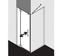 Kermi Pasa XP porte battante 2000 -fl.m champ fixe pour paroi latérale PX1WL10018VPK 100x185cm, argent brillant, verre de sécurité trempé clair, gauche, sur receveur de douche