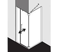 Kermi Pasa XP porte battante 2000 -fl. u champ fixe pour paroi latérale PX1FL075181AK 75x185cm, brillant argent mat, TSG clair, gauche, sur receveur de douche