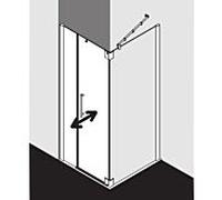 Kermi Pasa XP porte battante 2000 -fl. u champ fixe pour paroi latérale PX1FL10320VAK 103x200cm, argent brillant, TSG clair, gauche, sur la zone de douche
