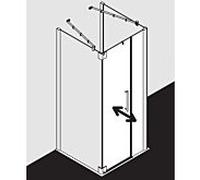 Kermi Pasa XP porte battante 2000 -fl. u champ fixe pour paroi latérale PX1FR10018VAK 100x185cm, argent brillant, TSG clair, droite, sur receveur de douche