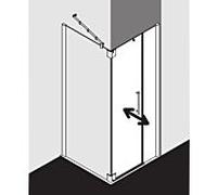 Kermi Pasa XP porte battante 2000 -fl.u champ fixe pour paroi latérale PX1FR090201PK 90x200cm, brillant argent mat, verre de sécurité trempé clair, à droite, sur receveur de douche