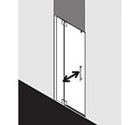 Kermi Pasa XP porte battante 2000 -swing avec panneau fixe PX1TL07518VPK 75x185cm, argent brillant, verre de sécurité trempé clair, gauche