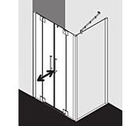 Kermi Pasa XP porte battante à panneaux fixes PXPTF110201PK 110x200cm, brillant argent mat, verre de sécurité trempé transparent, sur receveur de douche