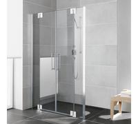 Kermi Pasa XP Porte battante, avec élément fixe, pour niche, pour paroi latérale, PXPTF110201AK, PXPTF