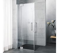 Kermi Pasa XP porte battante 2000 -fl.Champ fixe pour paroi latérale PX1WL12020VPK 120x200cm, argent brillant, verre de sécurité trempé clair, gauche, sur receveur de douche