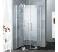 Kermi Pentagon Pasa XP F43 09020, Coloris: Argent Brillant Verre VÃ©ritable Brillant Nettoyant Clair - PXF4309020VPK