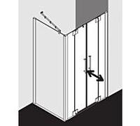Kermi Pasa XP Porte battante, avec élément fixe, pour niche, pour paroi latérale, PXPTF120201PK, PXPTF