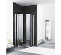 Kermi Pasa XP porte battante quart de cercle PX50L100181PK 100x100x185cm, rayon 50cm, brillant argent mat, verre de sécurité trempé clair, gauche