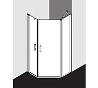 Kermi douche pentagonale Pega PE43L09018VAK 90x90x185cm, argent brillant, TSG clair, gauche