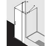 Kermi Pega demi-entrée d'angle porte battante 2 pcs. PEEPR09020VPK 90x200cm, argent brillant, verre de sécurité trempé clair, à droite, sur receveur de douche