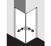 Kermi Pega demi-entrée d'angle pour porte battante PE1EL09018VPK 90x185cm, argent brillant, verre de sécurité trempé clair, gauche