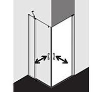Kermi Pega demi-entrée d'angle porte battante PE1ER10018VAK 100x185cm, argent brillant, TSG clair, droite