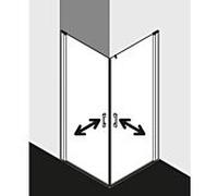 Kermi Pega demi-entrée d'angle pour porte battante PE1ER09018VZK 90x185cm, verre de sécurité trempé brillant argenté SR Arena C Clean, droite