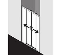 Kermi Pega diapositive. 4 pièces. sans sol avec champs fixes PED4B12020VPK 120x200cm, argent brillant, verre de sécurité trempé clair, sur receveur de douche