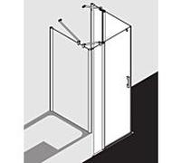 Kermi Pega demi-entrée d'angle porte battante 2 pcs. PEEPL07820VPK 78x200cm, argent brillant, verre de sécurité trempé clair, à gauche, sur la zone de douche