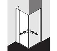 Kermi Pega Kermi -entrée d'angle pour porte battante en 2 Pega . PEEPL10320VZK 103x200cm, verre de sécurité trempé brillant argenté SR Arena C Clean, gauche, sur la zone de douche