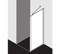 Kermi Pega paroi latérale PETWD07018VPK 70x185cm, argent brillant, verre de sécurité trempé clair, sur receveur de douche