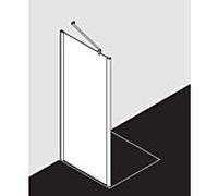 Kermi Pega panneau latéral PETWD11018VAK 110x185cm, argent brillant, verre de sécurité trempé, sur receveur de douche