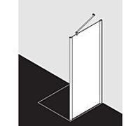 Kermi Panneau latéral Pega PETWD12020VPK 120x200cm, argent brillant, verre de sécurité trempé clair, sur receveur de douche