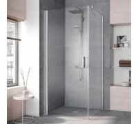 Kermi Panneau latéral Pega PETWO07520VPK 75x200cm, argent brillant, verre de sécurité trempé transparent, sur receveur de douche