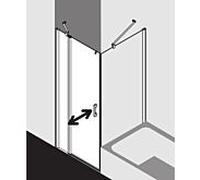 Kermi Pega porte battante 2000 -swing avec champ fixe PE1NL12020VAK 120x200cm, argent brillant, verre de sécurité trempé, gauche, sur receveur de douche