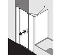 Kermi Pega porte battante 2000 -swing avec panneau fixe PE1AL11018VYK 110x185cm, verre de sécurité trempé argent brillant SR Opaco Clean, gauche, sur receveur de douche