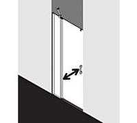 Kermi Pega porte battante 2000 -swing avec panneau fixe PE1FL10018VPK 100x185cm, argent brillant, verre de sécurité trempé clair, gauche