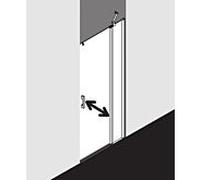 Kermi Pega porte battante 2000 -swing avec panneau fixe PE1FR12020VNK 120x200cm, verre de sécurité trempé brillant argent SR Arena C, droite