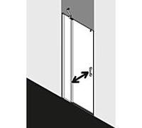 Kermi Pega porte battante 2000 -swing avec panneau fixe PE1GR12020VZK 120x200cm, verre de sécurité trempé argent brillant SR Arena C Clean, droite