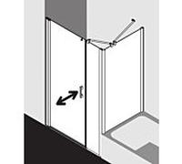 Kermi Pega porte battante 2000 -swing avec panneau fixe PE1OL10318VZK 103x185cm, verre de sécurité trempé argent brillant SR Arena C Clean, gauche, sur la zone de douche