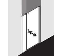 Kermi Pega porte battante 2000 -swing avec panneau fixe PE1OR10018VPK 100x185cm, argent brillant, verre de sécurité trempé clair, à droite, sur receveur de douche