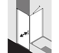 Kermi Pega porte battante 2000 -swing, sans sol PE1KL09318VAK 93 x 185 cm, argent brillant, verre de sécurité trempé, gauche, sur la zone de douche