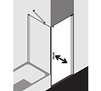 Kermi Pega porte battante 2000 -swing, sans sol PE1KR08018VAK 80x185cm, argent brillant, verre de sécurité trempé, à droite, sur receveur de douche