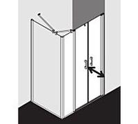 Kermi Pega porte battante avec panneau fixe PEPFR12018VNK 120x185cm, argent brillant TSG SR Arena C, droite, sur receveur de douche