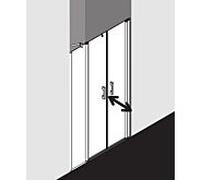 Kermi Pega porte battante avec panneau fixe PEPFR12020VYK 120x200cm, argent brillant TSG SR Opaco Clean, à droite, sur receveur de douche