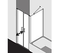 Kermi Pega porte battante PEPTD08320VPK 83x200cm, argent brillant, verre de sécurité trempé clair, sur la zone de douche