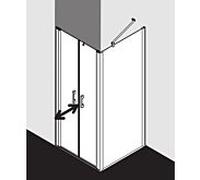 Kermi Pega porte battante PEPTD09020VPK 90x200cm, argent brillant, verre de sécurité trempé clair, sur receveur de douche