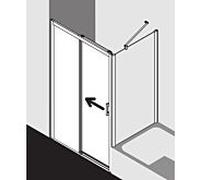 Kermi Pega Porte coulissante, avec élément fixe, pour niche, pour paroi latérale, PED2L10018VPK, PED2L