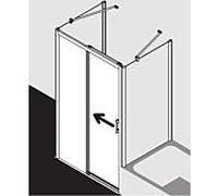 Kermi Pega porte coulissante 2 pcs. sans sol avec champ fixe PED2L10018VYK 100x185cm, verre de sécurité trempé brillant argenté SR Opaco Clean, gauche, sur receveur de douche
