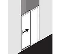 Kermi Pega Porte coulissante, avec élément fixe, pour niche, pour paroi latérale, PED2R11020VAK, PED2R
