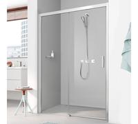 Kermi Pega Porte coulissante, avec élément fixe, pour niche, pour paroi latérale, PED2L14318VAK, PED2L