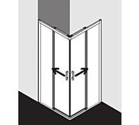 Kermi Pega porte d' Pega Kermi coulissante 2 pièces sans sol PEC2L11020VUK 110x200cm, verre de sécurité trempé brillant argenté SR Opaco, gauche, sur receveur de douche